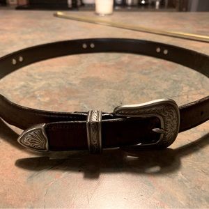 Genuine Brown Leather Cowboy Belt 36”